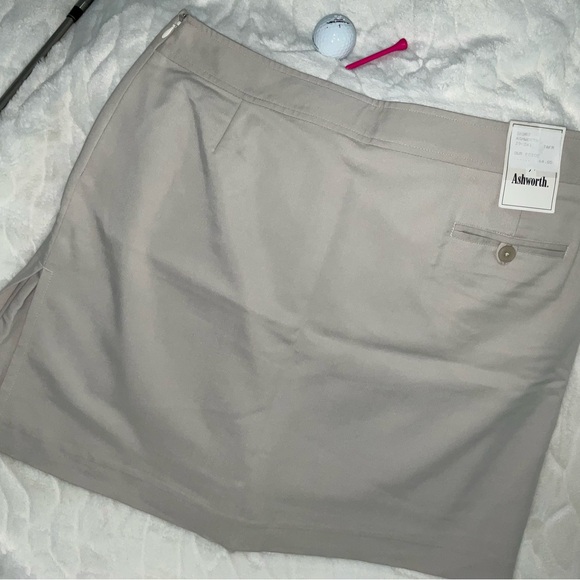 🎄ASHWORTH Ladies Stone Color Golf Skort Features Side Zipper Sz 14 NWT - Picture 6 of 14